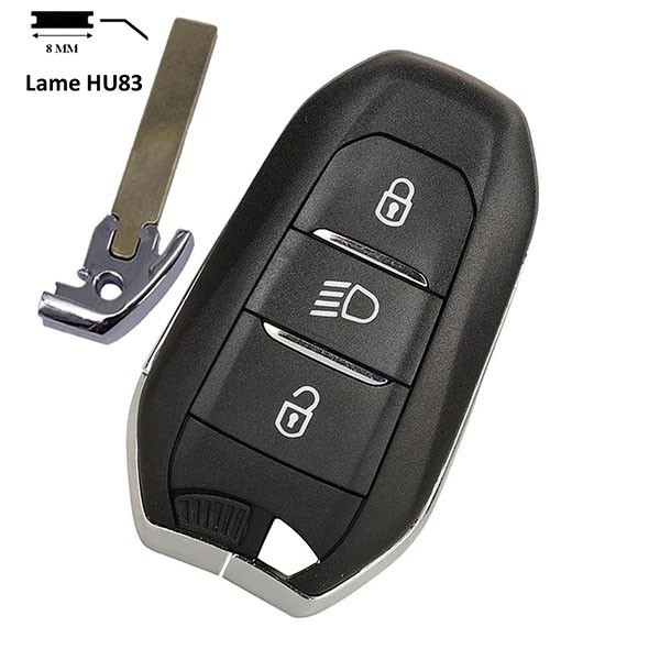 Coque de clé télécommande à 2 boutons pour Peugeot et Citroën, lame HU83