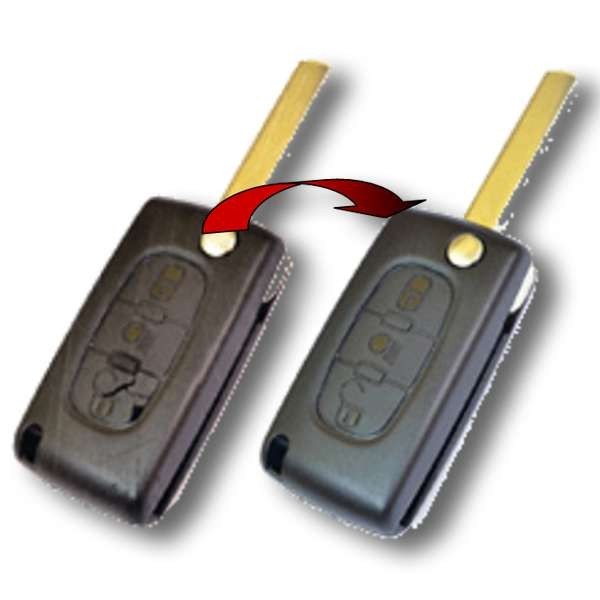 Boîtier - Sans lame - Coque de clé de voiture à distance à 2 boutons avec  micro-interrupteurs à lame 206, Hou