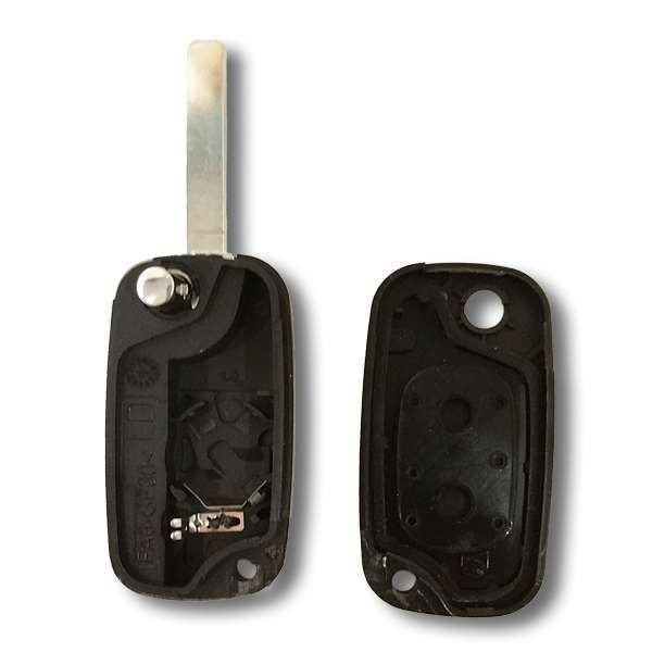 2 pièces Coque de clé sans Lame Boitier Clef Plip Voiture Télécommande 2  Boutons avec 4 Switchs et Tournevis Compatible avec Renault Clio Kangoo