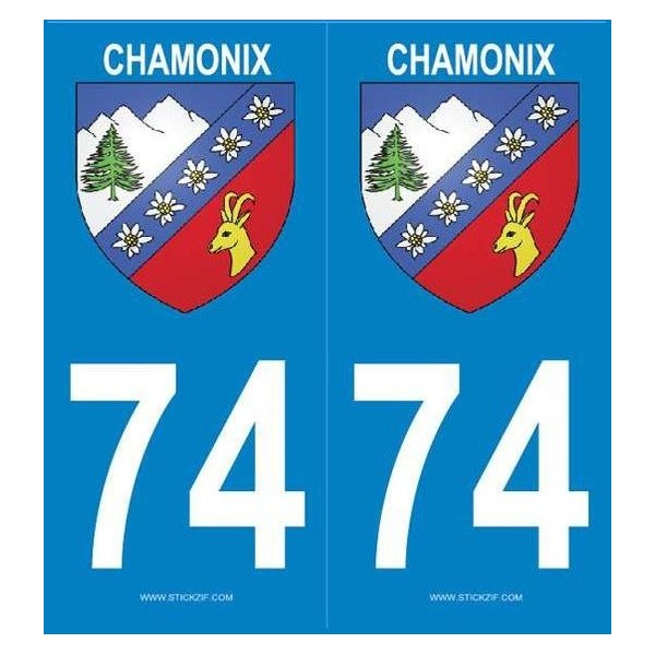 Autocollant immatriculation 74 - Blason Auvergne Rhône Alpes