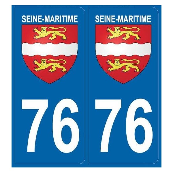 Autocollants immatriculation Seine Maritime